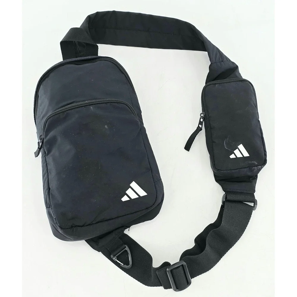Adidas Sling Bag Unisex OS Black Crossbody Shoulder Backpack - Excellent